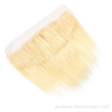 Brazilian Human Virgin Straight Hair Cuticle Aligned 613 Blonde Lace HD Frontal 13x6 Transparent Lace Front For Black Women